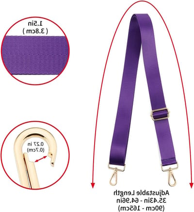 Verstelbare schouderriem met gouden gespen voor handtas en crossbody gebruik, 1,5 inch breed, vervangbare portemonnee riem in effen stijl