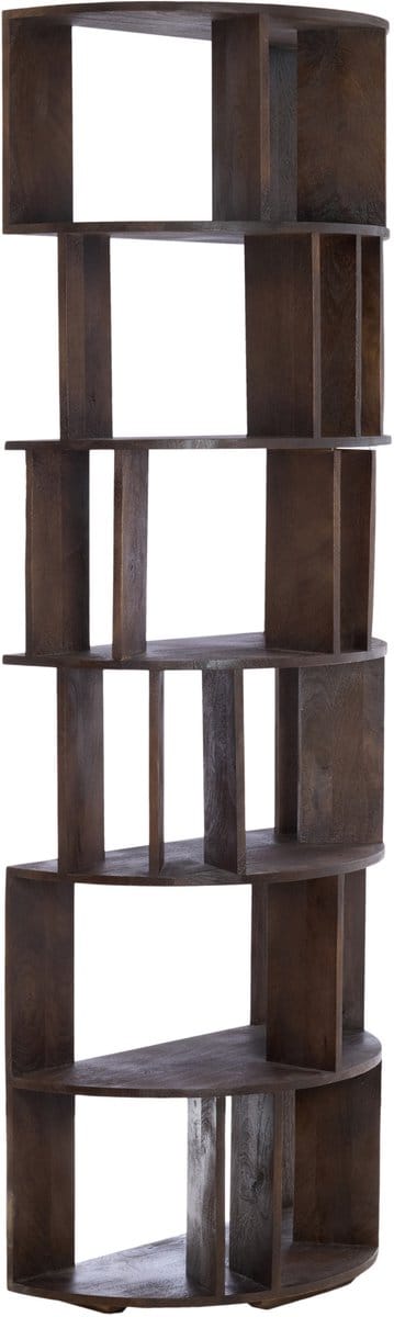 Light&living Wandkast open 76x37x212 cm LIMPYA hout mat donker roodbruin