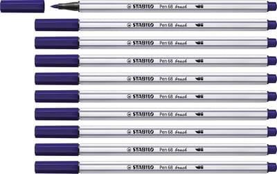 Brushstift STABILO Pen 568/22 Pruisisch blauw - 10 stuks