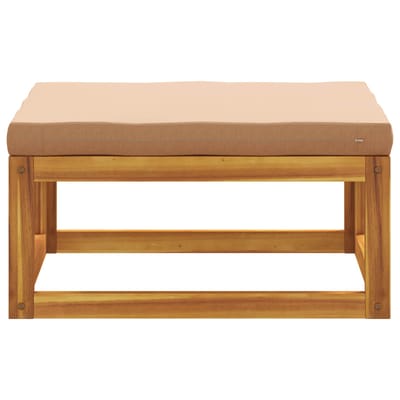 vidaXL - Modulaire - voetenbank - met - kussens - Massief - Acacia - Hout - Naturel