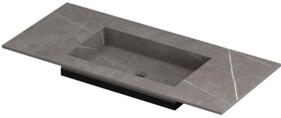 INK Post Wastafel Keramische Slab Envelop Bak Midden Zonder Kraangat - 1000x450x10 mm - Armani Grey Mat
