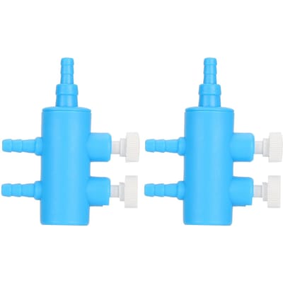 2 stuks Aquarium Luchtverdeler Luchtpijp Distributeur Aquarium Zuurstofpomp Adapter Accessoire 6-weg blue