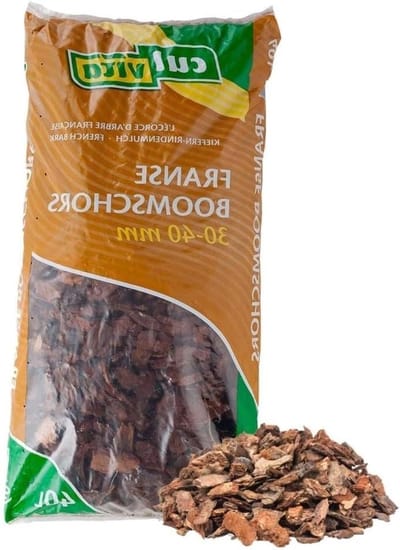 Franse boomschors - Mulch materiaal - Tuin opknappen - Natuurlijke uitstraling - 40 liter - Bruin