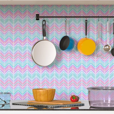 Zelfklevende tegelmuurstickers voor keuken en badkamer - 60 etnische Tekoa tegelstickers - 60 stickers 20x20cm
