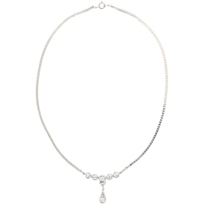 Behave – Ketting – Zilverkleur – 45cm – Met druppelhanger en kristalsteentjes