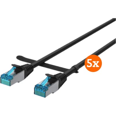 BlueBuilt Netwerkkabel STP CAT6 0,5 meter Zwart 5-Pack