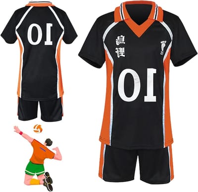 Karasuno Cosplay Outfit voor Mannen - Haikyuu Volleyball Jersey en Shorts - Shouyou Hinata Kostuum voor Halloween en Carnavalsfeesten