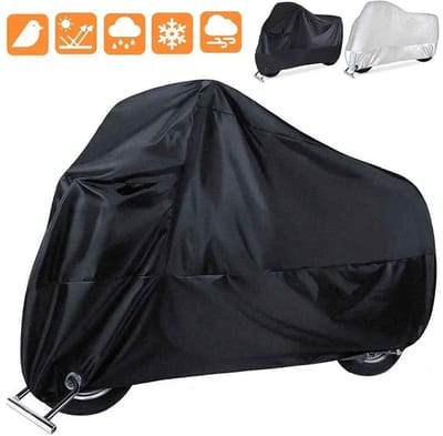 CORE Motorhoes - Waterdichte motorhoes - Motor afdekzeil - Met slot gat - Motorhoezen - Motorafdekking - Voor Binnen & Buiten - Universeel - Maat XL - 230x95x125cm - Zwart