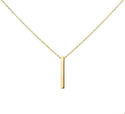 The Fashion Jewelry Collection Ketting Balkje 1,1 mm 41 - 43 - 45 cm - Geelgoud