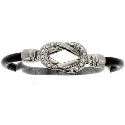 Behave - Zwart armbandje imitatieleer - casual stijl - 16,5 cm