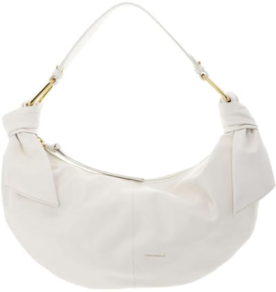 COCCINELLE Leren handtas schoudertas Furoshiki Handbag puffy Smooth Leather Pearl crème
