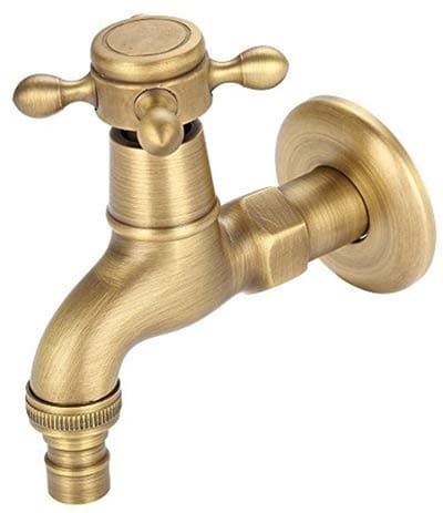 JHUBERS- Wasbakkraan Vintage Stijl - Wandmontage - Koper - Enkele Handgreep - Warm/Koud Water - Corrosiebestendig - Wandkraan