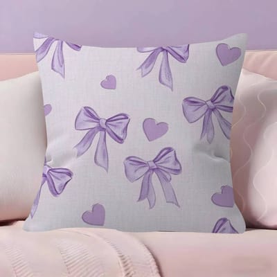 BEAUTY Paarse strik Gepersonaliseerde Kussen Stofhoes Slaapkamer Kinderfeest Decoratie Kussensloop Verjaardag Kinderen Cadeau 45x45cm