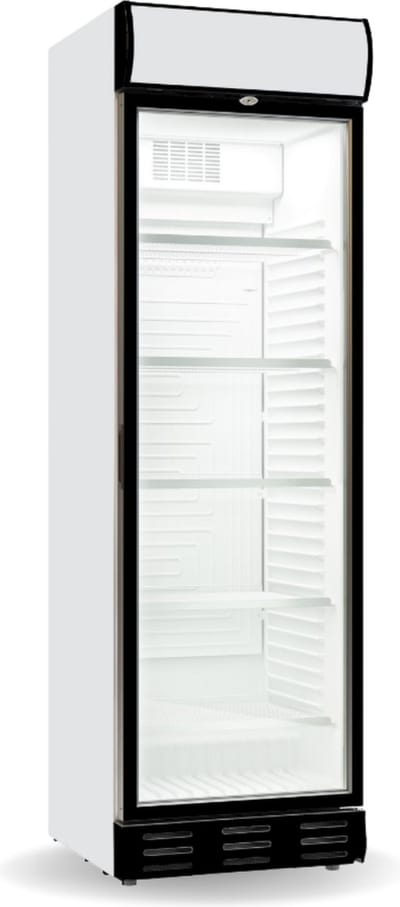 Alfa Horeca Display Koelkast Wit Met Slot | Glazen Deur | 385 Liter | 595 x 650 x 2000 mm