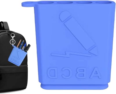 Pennenhouder - Potloodbeschermer - Bureau Organisatie - Onbreekbaar Ontwerp - 9 x 9 x 6 cm - Blauw