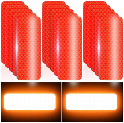 BOTC Reflecterende stickers - 8x3 cm - 20 stuks Reflecterende Veiligheidstape - voor auto,fiets,brievenbus,helm- Waterdicht -Rood