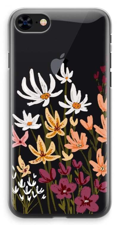 Case Company® - Hoesje geschikt voor iPhone 8 hoesje - Painted wildflowers - Soft Cover Telefoonhoesje - Bescherming aan alle Kanten en Schermrand