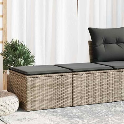 vidaXL - 2-delige - Loungeset - met - kussens - poly - rattan - acacia - grijs