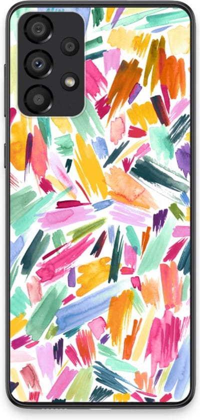 Case Company® - Hoesje geschikt voor Samsung Galaxy A33 5G hoesje - Watercolor Brushstrokes - Soft Cover Telefoonhoesje - Bescherming aan alle Kanten en Schermrand