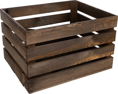 Creative Deco Houten Kist Bruin | 50 x 40 x 30 cm | Houten Mand Ideaal voor Opslag Cadeau Decoratie DIY | voor Documenten Speelgoed Gereedschap