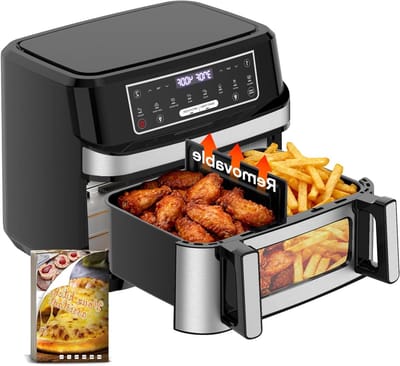 Heteluchtfriteuse - Airfryer Oven - Gezond Frituren - Twee Verwarmingszones - 12 Liter - Gemengde Kleuren