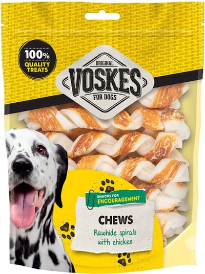 Voskes Hondensnack Spiralen Runderhuid & Kip - 20 stuks