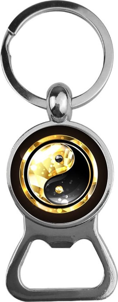 Bieropener Glas - Yin Yang Goud