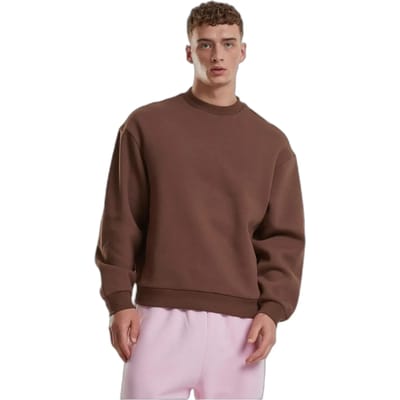 Urban Classics - Fluffy Crewneck sweater/trui - S - Bruin