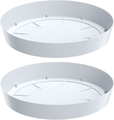 Prosperplast Opvangschaal/onderschaal voor bloempot/plantenpot - 4x - wit - rond - Dia 12,5 cm