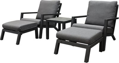 Malaga lounge balkonset 5 delig antraciet aluminium