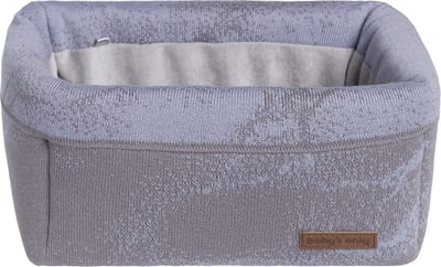 Baby's Only Gebreide commodemandje - Opbergmandje - Commode organizer - Babykamer accessoires Marble - Cool Grey/Lila