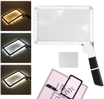 Unyqoos® Opvouwbare leesloep met LED-verlichting en drie modi voor senioren