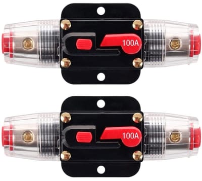 Dailygoody - Inline circuit breaker - 100A - Reset fuse - Voor auto en marine - Bescherming van elektrische systemen - Handig voor voertuig - 2 stuks