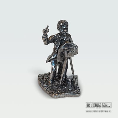 Beeldje fotograaf klein - Tin - jubileum geschenk - ambacht - Miniatuur fotograaf - Cadeau fotograaf