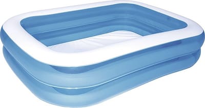 Familiezwembad rechthoekig blauw opblaaszwembad, 262 x 175 x 51cm