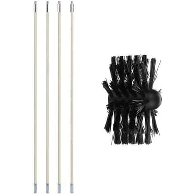 Schoorsteenreinigingsborstel Schoorsteenveeggereedschap en Stangenset Kanaalreinigingsset Reinigingsgereedschap 4 poles + a brush head
