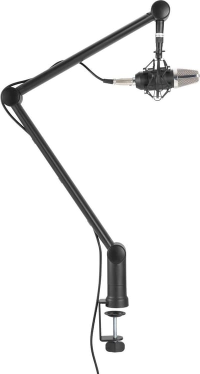 Maclean MC-898 - Professionele microfoonstandaard met geïntegreerd kabelbeheer