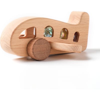 Jouets d'avion en bois Montessori pour bébé Perles de verre Avion Jouets pour enfants Accessoires pour bébé Jouets éducatifs de transport Pour enfants beige
