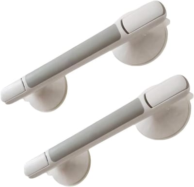 Veiligheidshandvat - Douchegreep - Ondersteuning bij douchen - Zuignap zonder boren - 31 cm - Grijs-wit