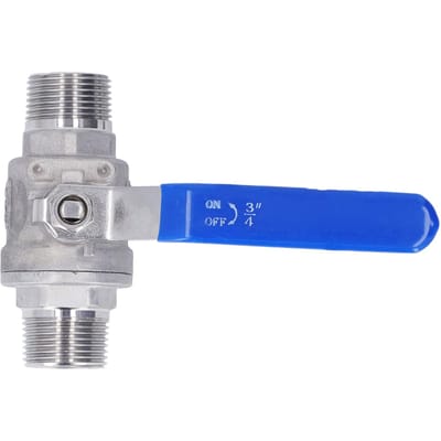 Robinet à Boisseau Sphérique Acier Inoxydable 304 NPT 3/4 po 2 Filets Mâles Commande Manuelle Coupe-Through Raccords de Plomberie