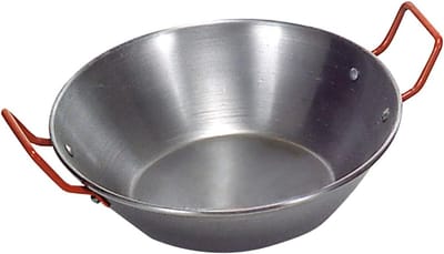 Gepolijste Stalen Pan - Diepe Koekenpan - Koken op Inductie - Twee Handgrepen - 24 cm - Zilver