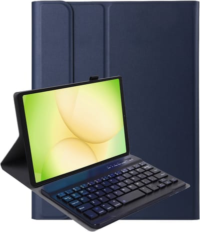 Hoesje - Geschikt voor Samsung Galaxy Tab A11 - Toetsenbord Case - Keyboard Book Cover - Hoes - Donkerblauw