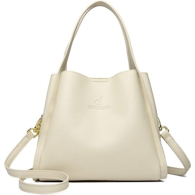 Zachte Leren Dames Tas Handtas Tas Dames Boodschappenmand High-End Schoudertas Crossbody Atmosferisch en Veelzijdig Emmer Enkele Schouder white
