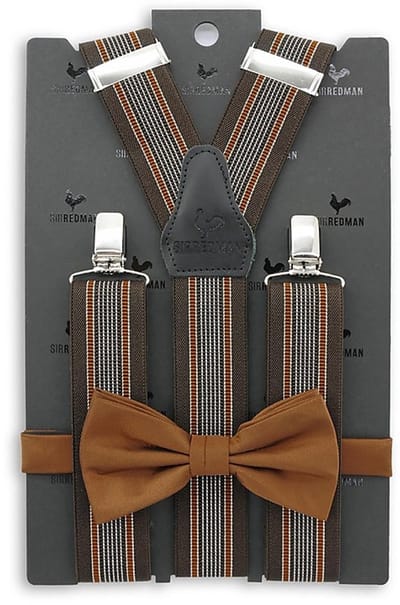 Sir Redman - Bretels met strik - bretels combi pack James Wyatt bruin - bruin