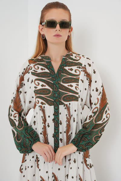Gepubliceerd V-hals Maxi Jurk