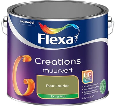 Flexa - Creations Muurverf Extra Mat - Puur Laurier - Mengverf - 2,5 L