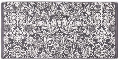 William Morris Sunflower Iron badmat - donkergrijs - jacquard douchemat - 50x90 cm
