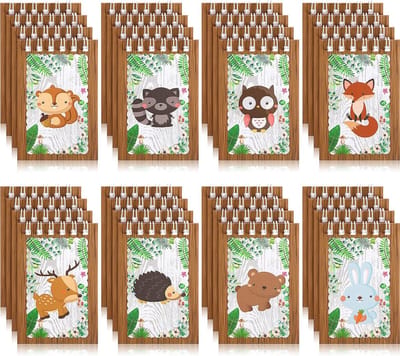 Mini Notebooks voor Kinderen - 32 Stuks met Bosdieren, Spiralen en Schattige Decoraties voor de Klas en Creatieve Activiteiten