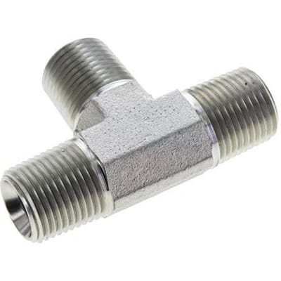1/2'' NPT Buitendraad Verzinkt Stalen T-stuk 210 Bar - Hydrauliek - FL3T-M-EZ-012N