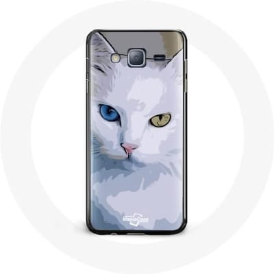 Coque pour Samsung Galaxy j3 2016 Turc de van Chat oeil bleu et oeil jaune